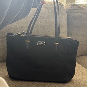 kate spade Black Nylon Tote with Gold Hardware